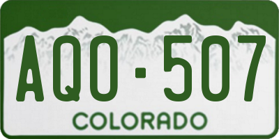 CO license plate AQO507