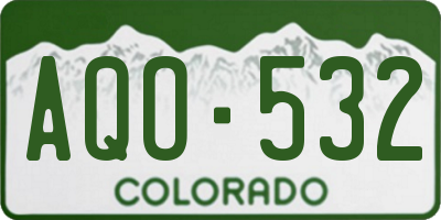 CO license plate AQO532