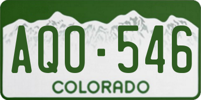 CO license plate AQO546