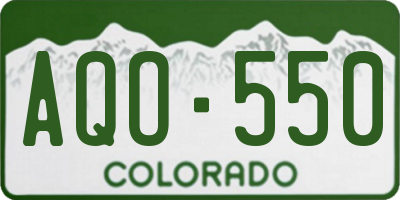 CO license plate AQO550