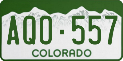 CO license plate AQO557