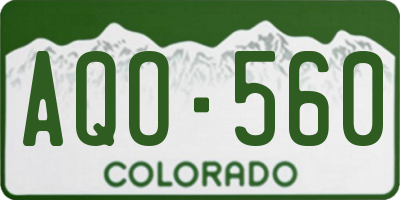 CO license plate AQO560