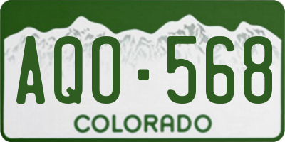 CO license plate AQO568