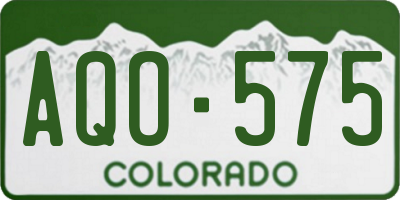 CO license plate AQO575