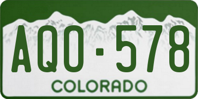 CO license plate AQO578