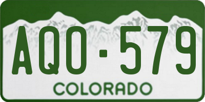 CO license plate AQO579