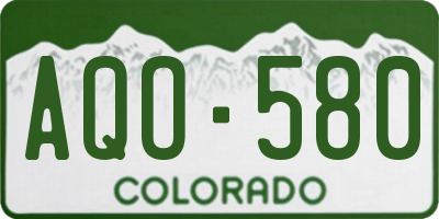 CO license plate AQO580