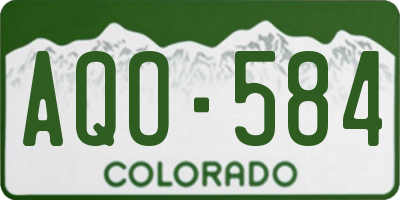 CO license plate AQO584