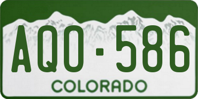 CO license plate AQO586