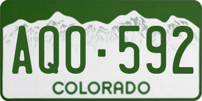 CO license plate AQO592