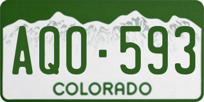 CO license plate AQO593