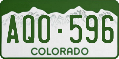 CO license plate AQO596