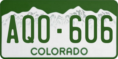 CO license plate AQO606