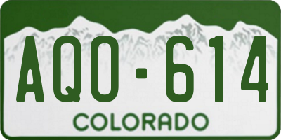 CO license plate AQO614