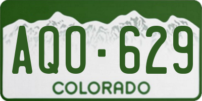 CO license plate AQO629