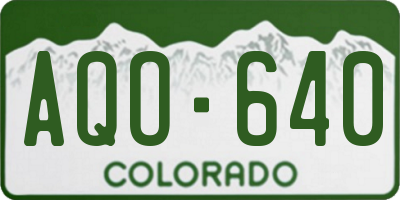CO license plate AQO640