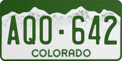CO license plate AQO642