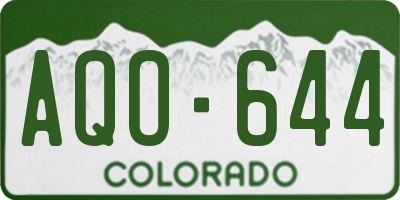 CO license plate AQO644