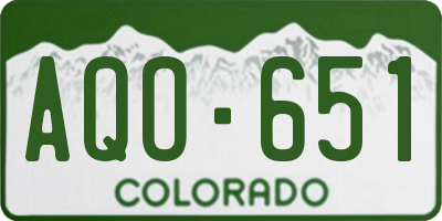 CO license plate AQO651
