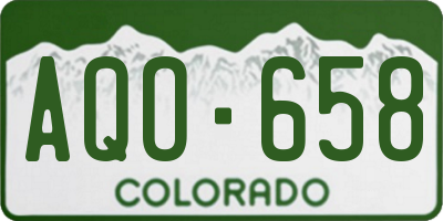 CO license plate AQO658