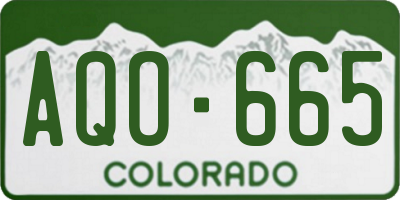 CO license plate AQO665