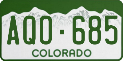 CO license plate AQO685