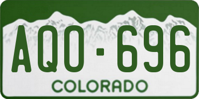 CO license plate AQO696