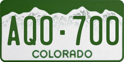 CO license plate AQO700