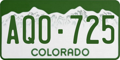 CO license plate AQO725