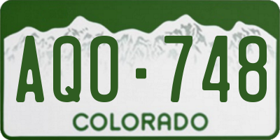 CO license plate AQO748