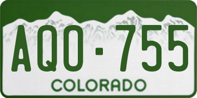 CO license plate AQO755