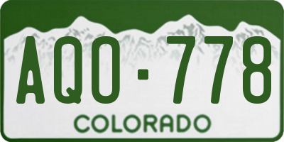 CO license plate AQO778