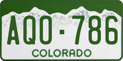CO license plate AQO786