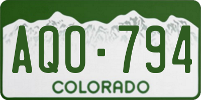 CO license plate AQO794