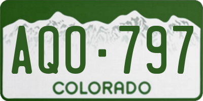 CO license plate AQO797