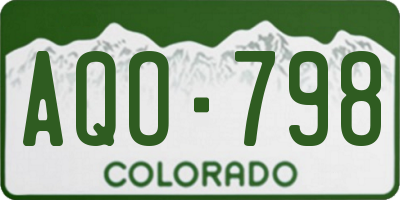 CO license plate AQO798
