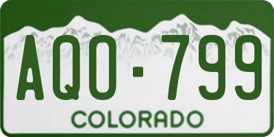 CO license plate AQO799