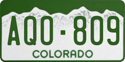CO license plate AQO809