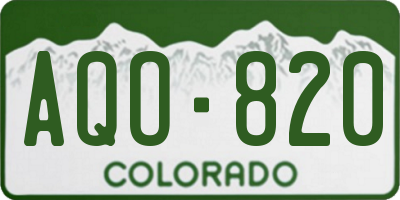 CO license plate AQO820
