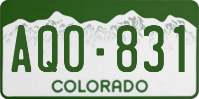 CO license plate AQO831