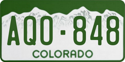 CO license plate AQO848