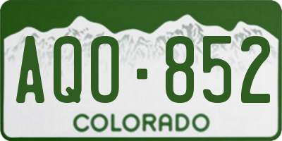 CO license plate AQO852