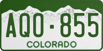 CO license plate AQO855