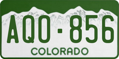 CO license plate AQO856