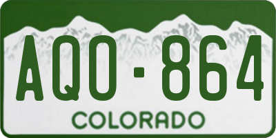 CO license plate AQO864