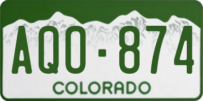 CO license plate AQO874