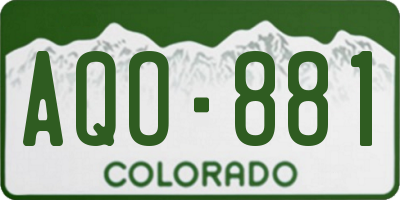 CO license plate AQO881