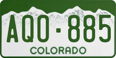CO license plate AQO885