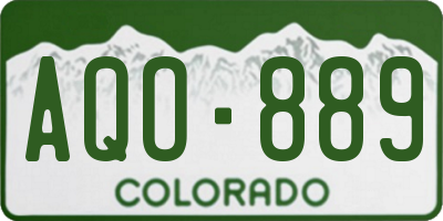 CO license plate AQO889