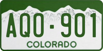 CO license plate AQO901